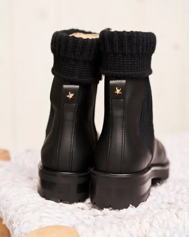 Bottes Chelsea plates en simili-cuir vegan Oracle | Noir