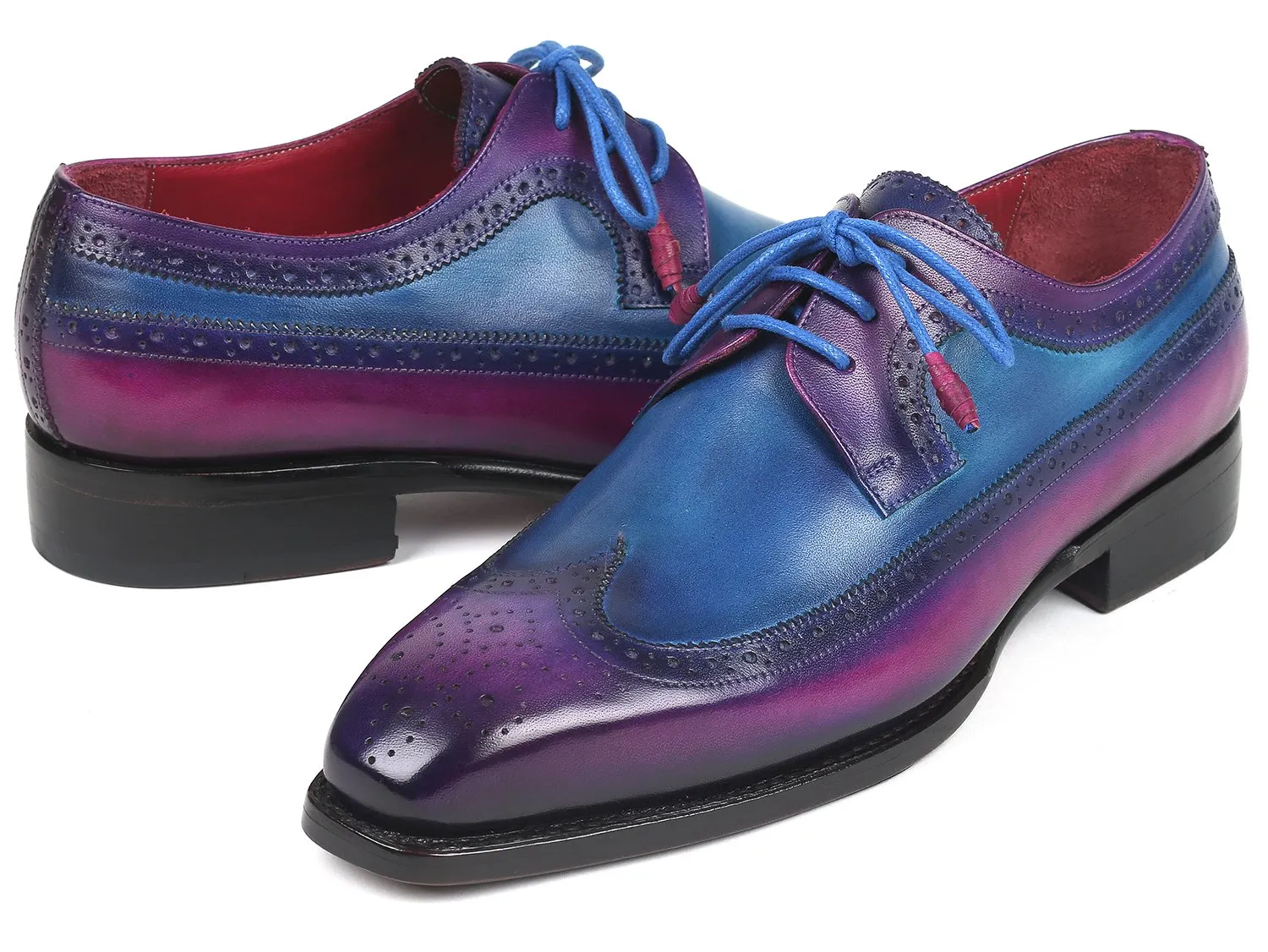 Paul Parkman Chaussures Paul Parkman Derby Wingtip Goodyear Welted en Violet & Bleu
