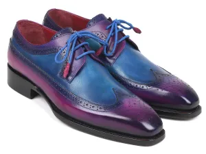 Paul Parkman Chaussures Paul Parkman Derby Wingtip Goodyear Welted en Violet & Bleu
