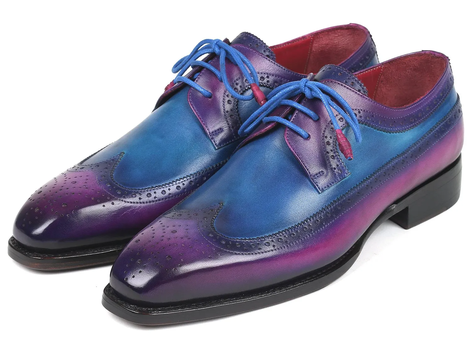 Paul Parkman Chaussures Paul Parkman Derby Wingtip Goodyear Welted en Violet & Bleu