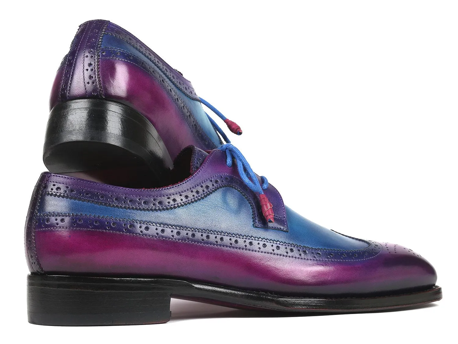 Paul Parkman Chaussures Paul Parkman Derby Wingtip Goodyear Welted en Violet & Bleu