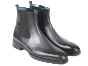 Paul Parkman Chaussures Bottes Chelsea en Cuir pour Hommes en Noir et Gris