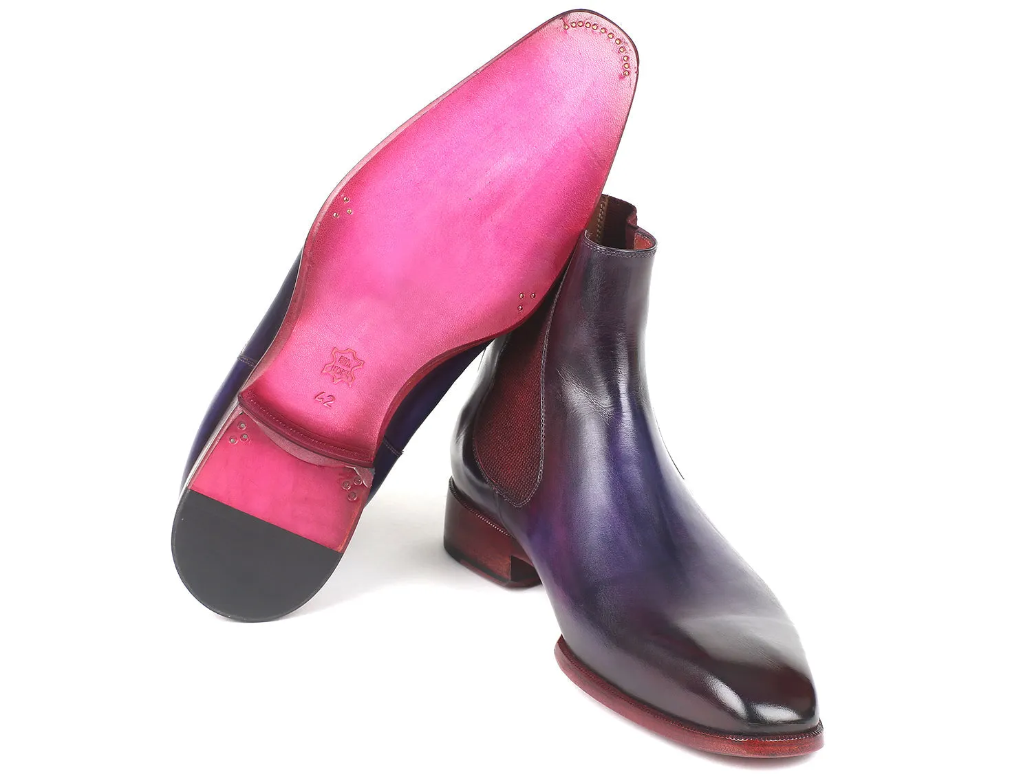 Paul Parkman Chaussures Bottes Chelsea en Cuir pour Hommes Paul Parkman en Bleu Marine et Violet