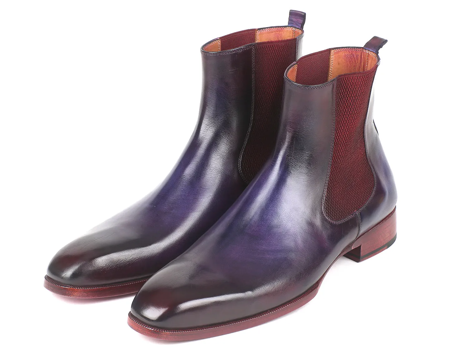 Paul Parkman Chaussures Bottes Chelsea en Cuir pour Hommes Paul Parkman en Bleu Marine et Violet