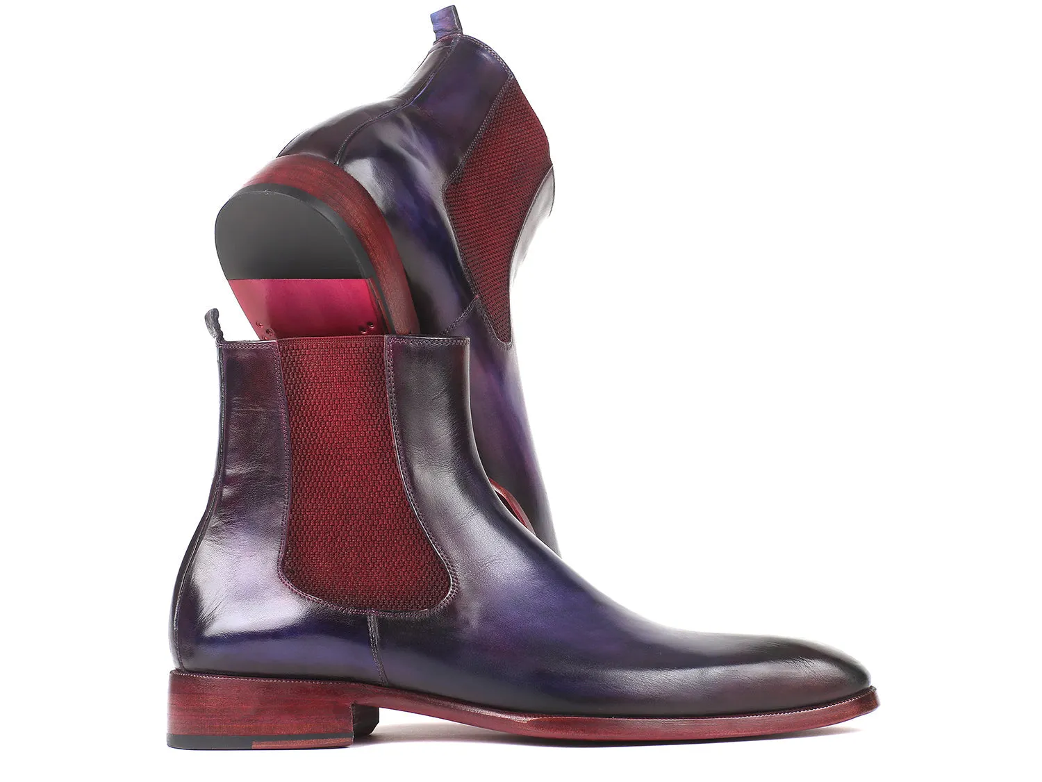 Paul Parkman Chaussures Bottes Chelsea en Cuir pour Hommes Paul Parkman en Bleu Marine et Violet