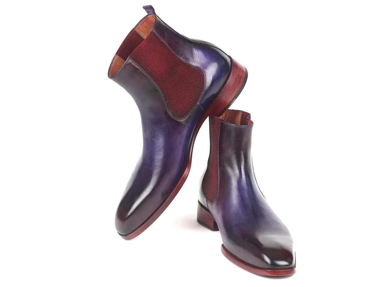 Paul Parkman Chaussures Bottes Chelsea en Cuir pour Hommes Paul Parkman en Bleu Marine et Violet
