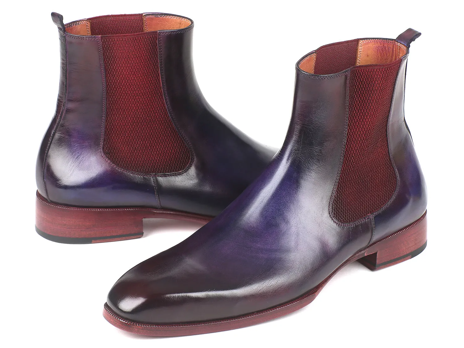 Paul Parkman Chaussures Bottes Chelsea en Cuir pour Hommes Paul Parkman en Bleu Marine et Violet