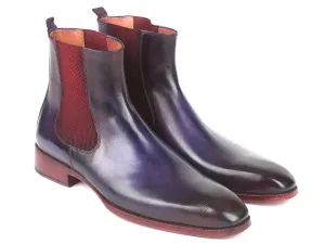 Paul Parkman Chaussures Bottes Chelsea en Cuir pour Hommes Paul Parkman en Bleu Marine et Violet