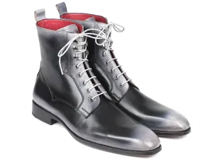 Paul Parkman Chaussures Bottes à lacets en cuir pour hommes Paul Parkman gris brun