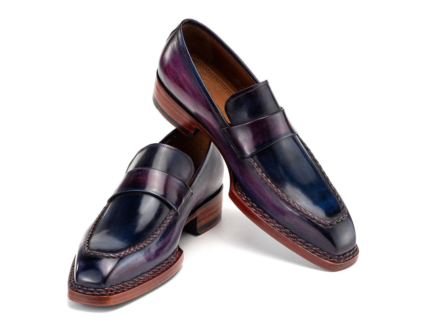 Paul Parkman Chaussures Paul Parkman Mocassins à couture norvégienne pour hommes en patine violette