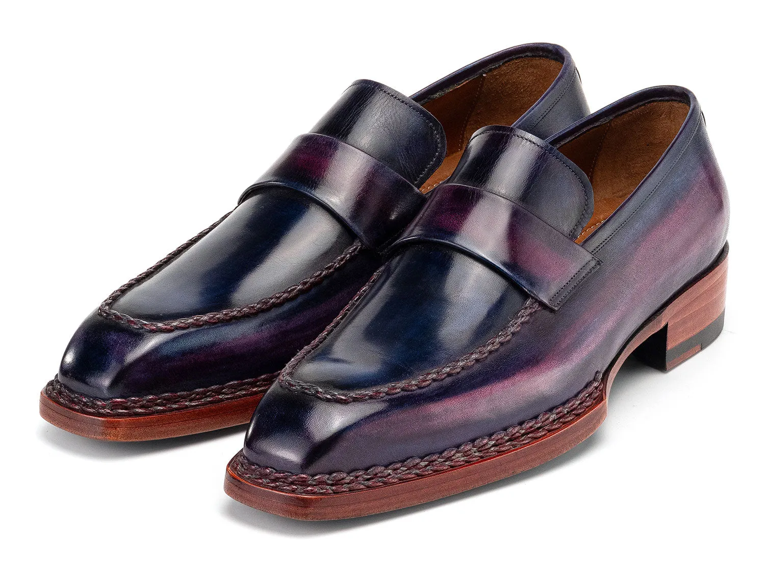 Paul Parkman Chaussures Paul Parkman Mocassins à couture norvégienne pour hommes en patine violette