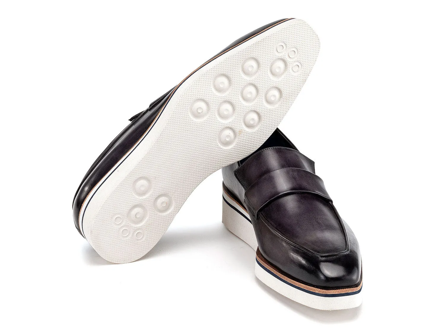 Paul Parkman Chaussures Paul Parkman Mocassins en cuir décontracté élégant pour hommes en gris