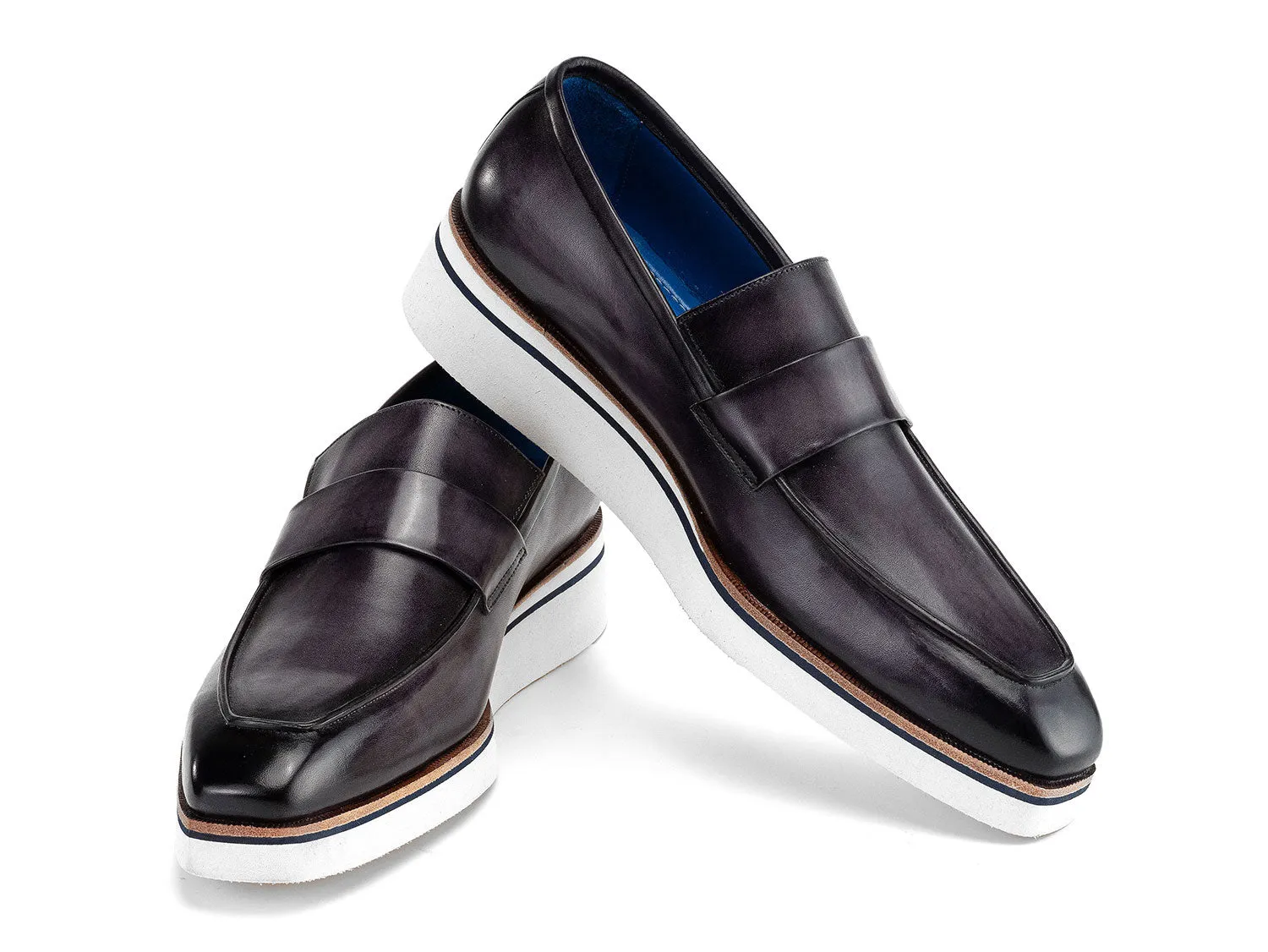 Paul Parkman Chaussures Paul Parkman Mocassins en cuir décontracté élégant pour hommes en gris
