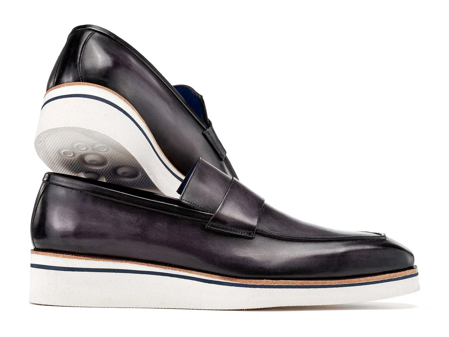 Paul Parkman Chaussures Paul Parkman Mocassins en cuir décontracté élégant pour hommes en gris