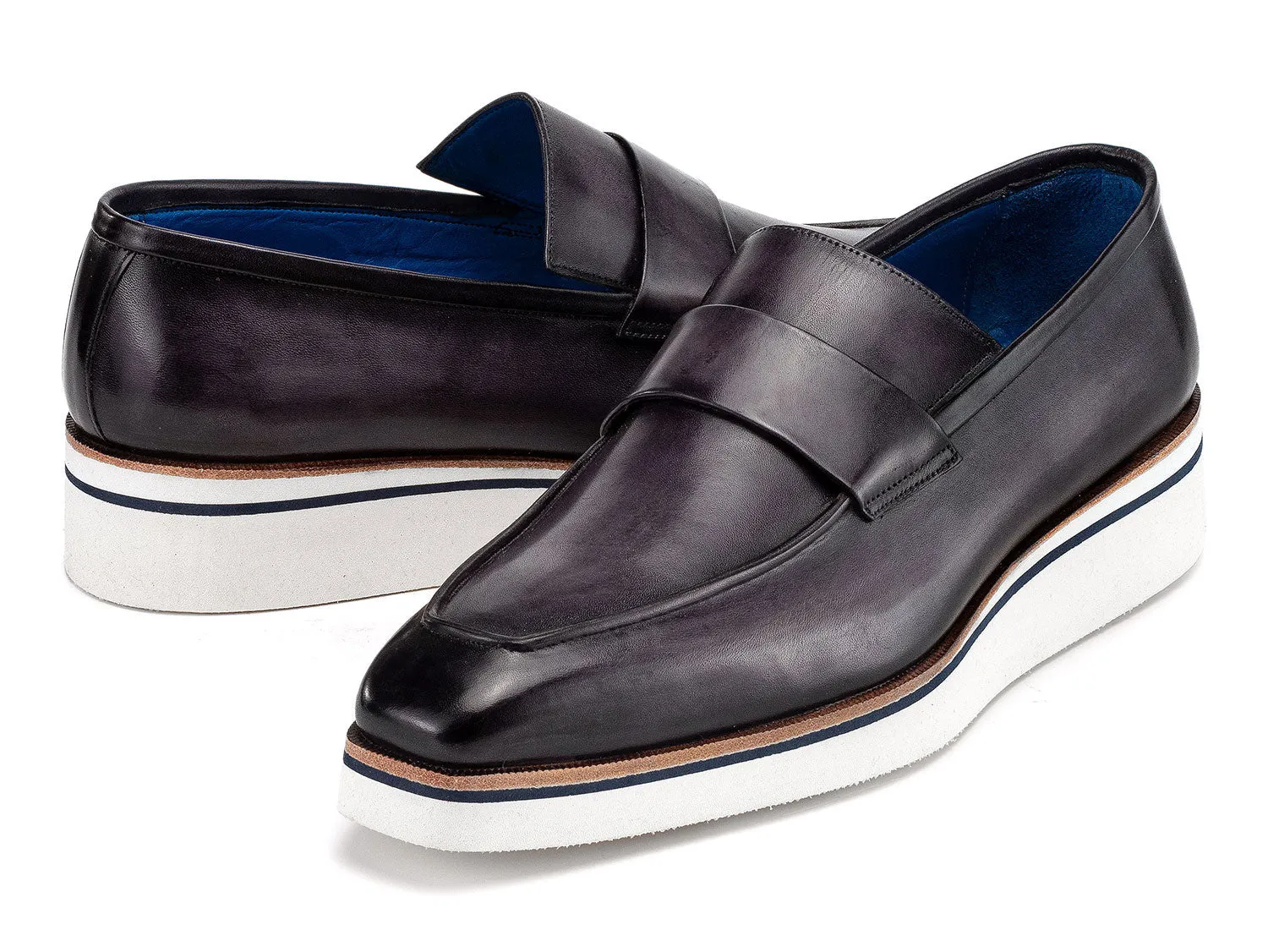 Paul Parkman Chaussures Paul Parkman Mocassins en cuir décontracté élégant pour hommes en gris