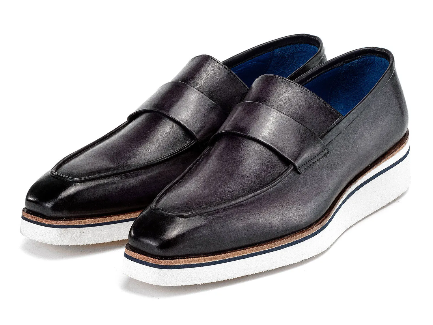 Paul Parkman Chaussures Paul Parkman Mocassins en cuir décontracté élégant pour hommes en gris