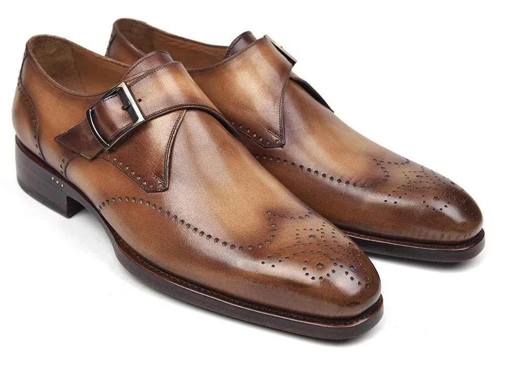 Paul Parkman Chaussures Paul Parkman Bottines à boucle unique pour hommes en marron et camel
