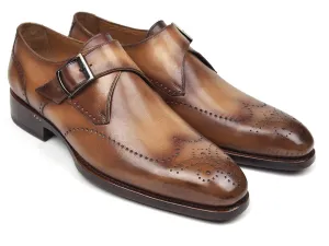 Paul Parkman Chaussures Paul Parkman Bottines à boucle unique pour hommes en marron et camel
