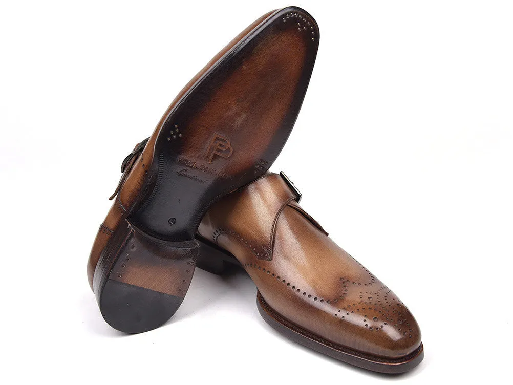 Paul Parkman Chaussures Paul Parkman Bottines à boucle unique pour hommes en marron et camel