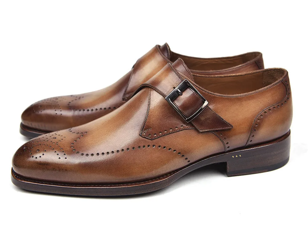 Paul Parkman Chaussures Paul Parkman Bottines à boucle unique pour hommes en marron et camel
