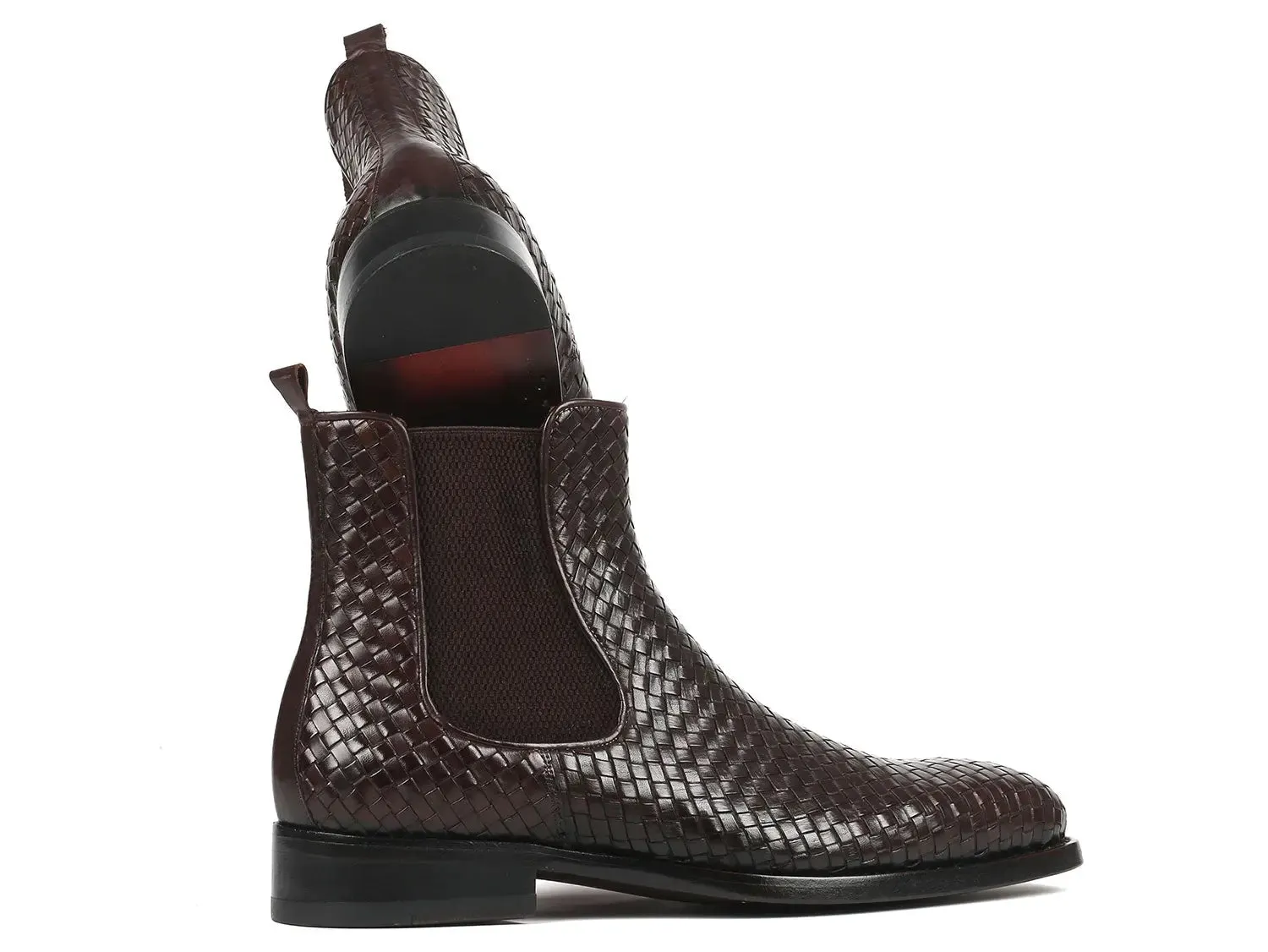 Paul Parkman Chaussures Bottes Chelsea en Cuir Tressé pour Hommes Paul Parkman en Marron Chocolat