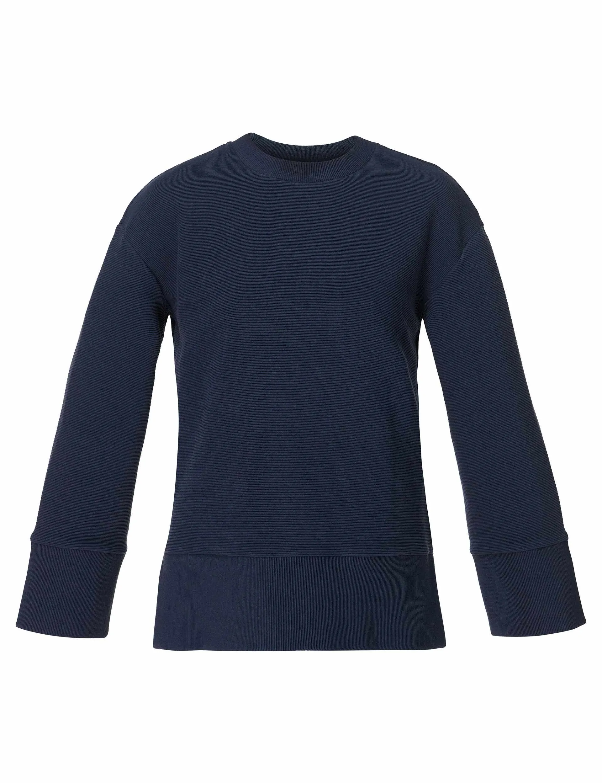 Pull molletonné côtelé apaisant - Bleu marine