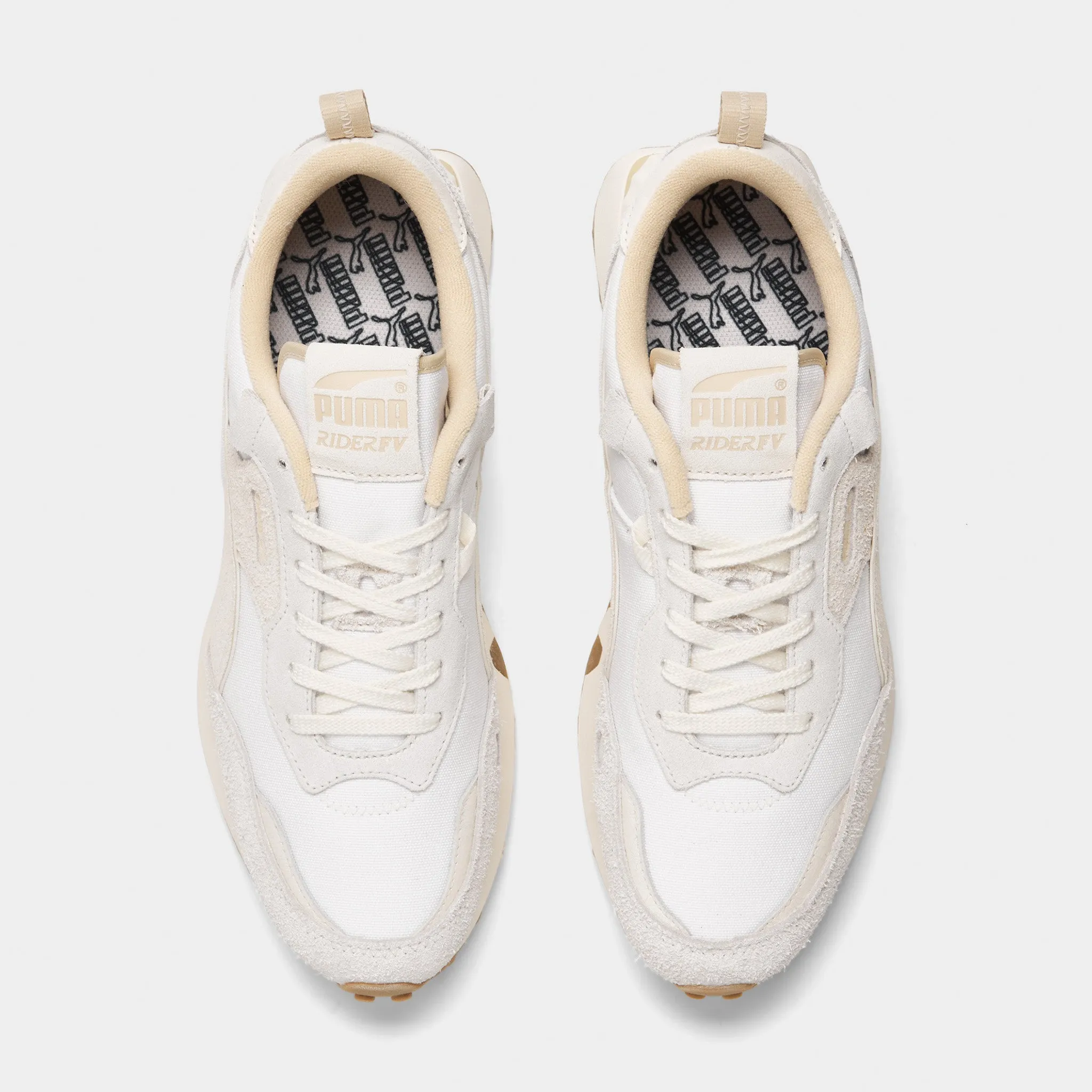 Puma Rider FV Usagé Blanc Puma / Immaculé - Gomme Chaussures Puma