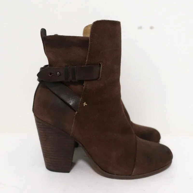 Bottes chelsea Kinsey Rag & Bone en daim marron et cuir taille 38 à talon haut