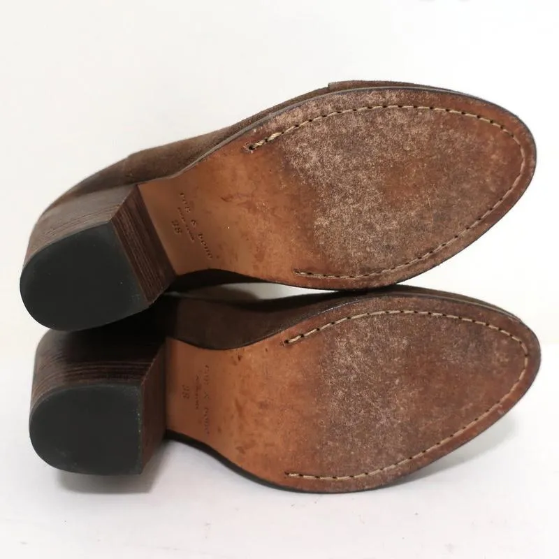 Bottes chelsea Kinsey Rag & Bone en daim marron et cuir taille 38 à talon haut