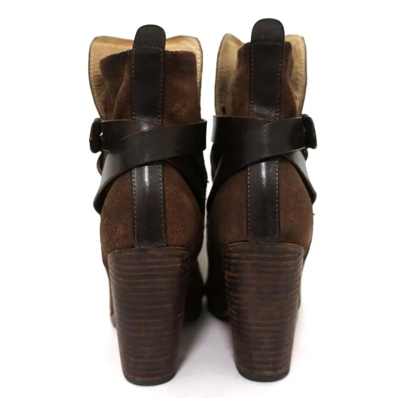 Bottes chelsea Kinsey Rag & Bone en daim marron et cuir taille 38 à talon haut
