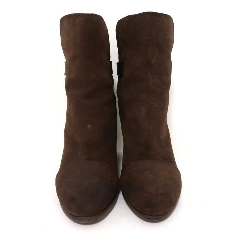 Bottes chelsea Kinsey Rag & Bone en daim marron et cuir taille 38 à talon haut