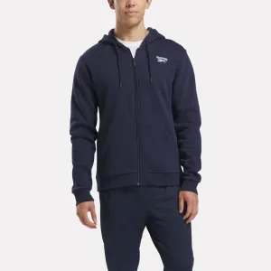 Vêtements Reebok pour Hommes Pull à Capuche Reebok Identity Petit Logo en Polaire à Fermeture Éclair Complète