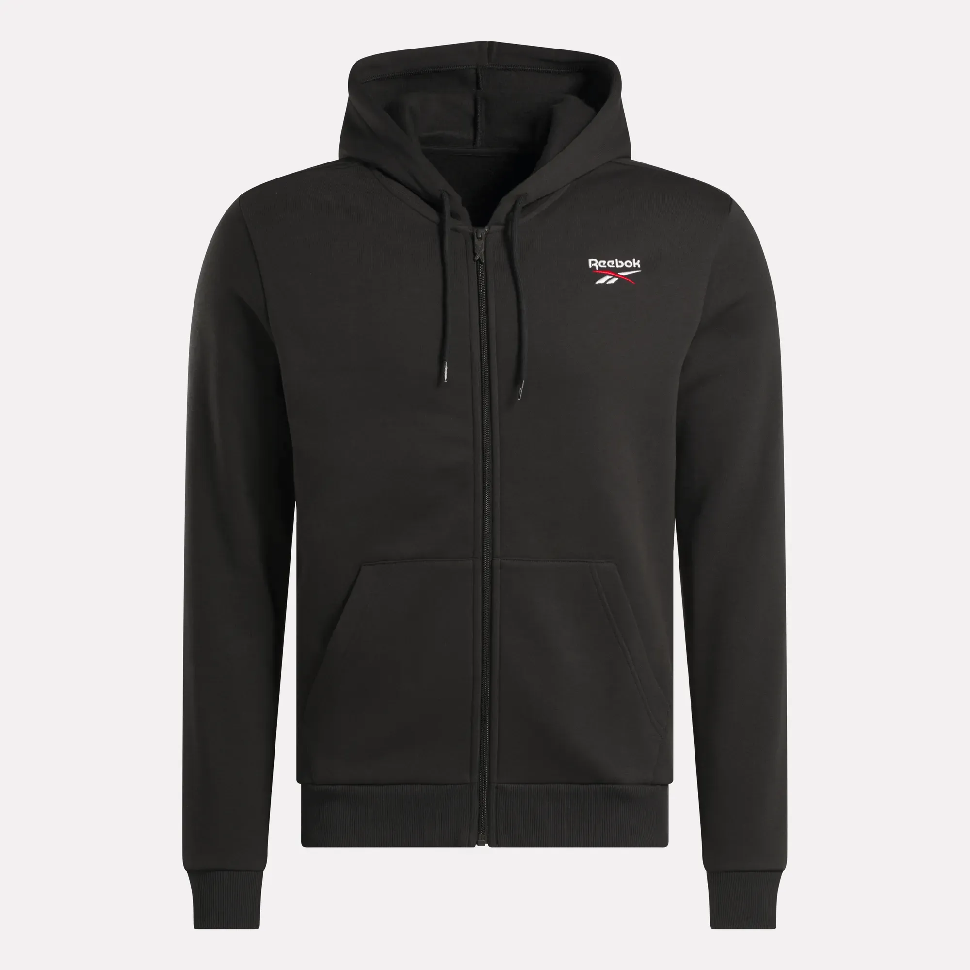 Reebok Vêtements Hommes Pull à Capuche Reebok Identity Petit Logo en Polaire à Fermeture Éclair Complète