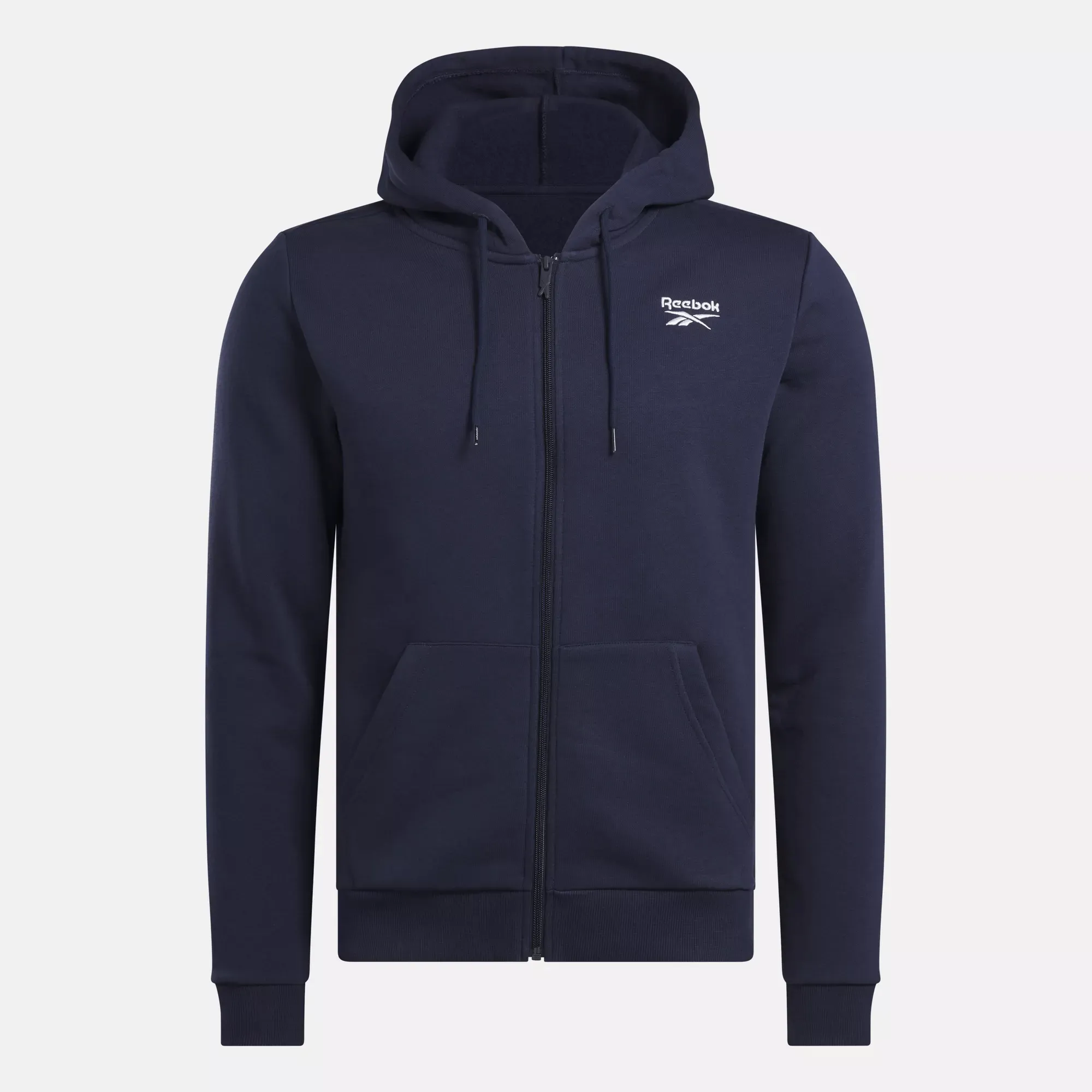 Vêtements Reebok pour Hommes Pull à Capuche Reebok Identity Petit Logo en Polaire à Fermeture Éclair Complète