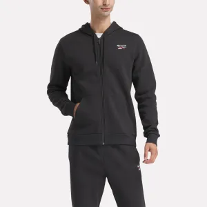 Reebok Vêtements Hommes Pull à Capuche Reebok Identity Petit Logo en Polaire à Fermeture Éclair Complète