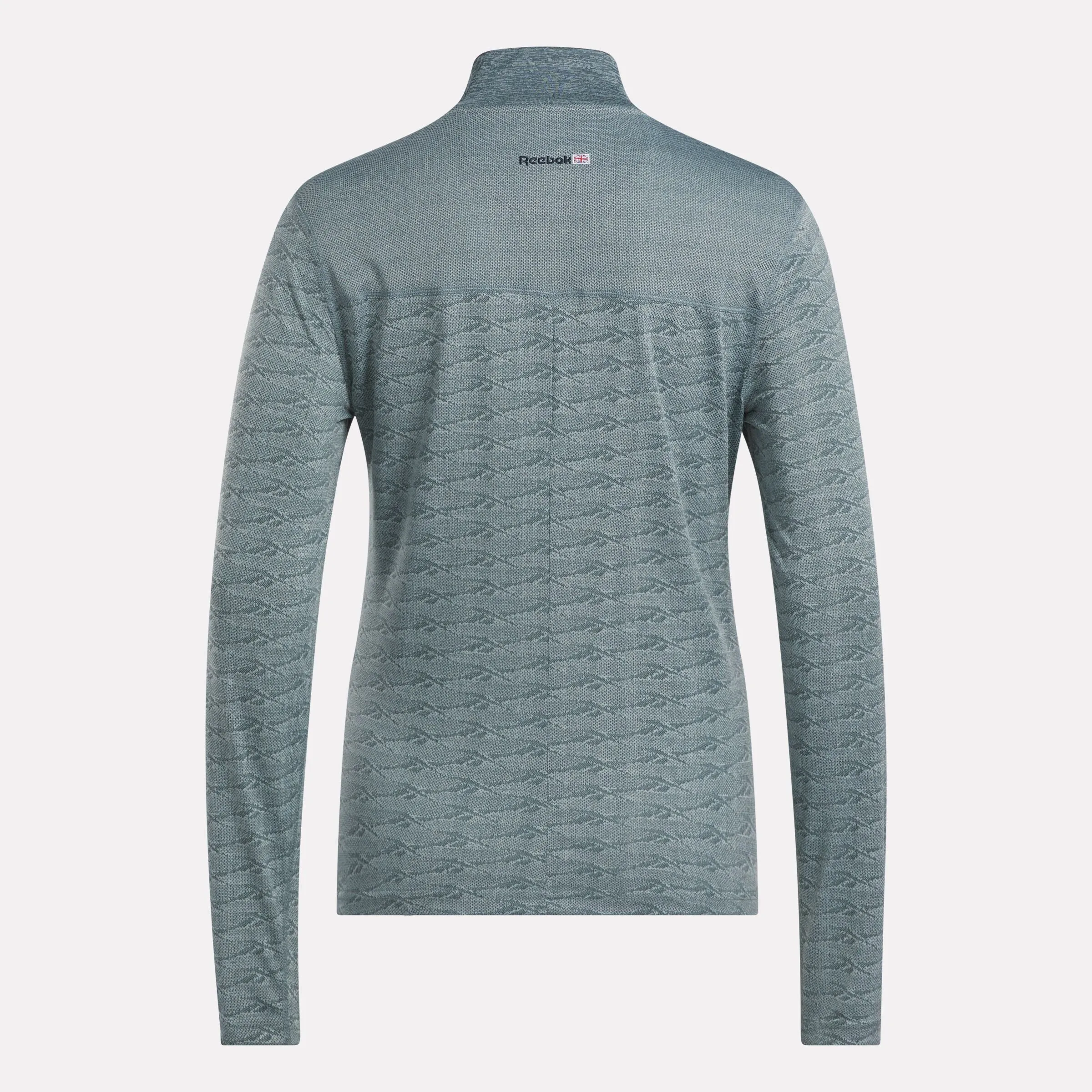 Reebok Vêtements Femme Pull Golf à Motifs Jacquard Vector Longues Manches avec Zip 1/4
