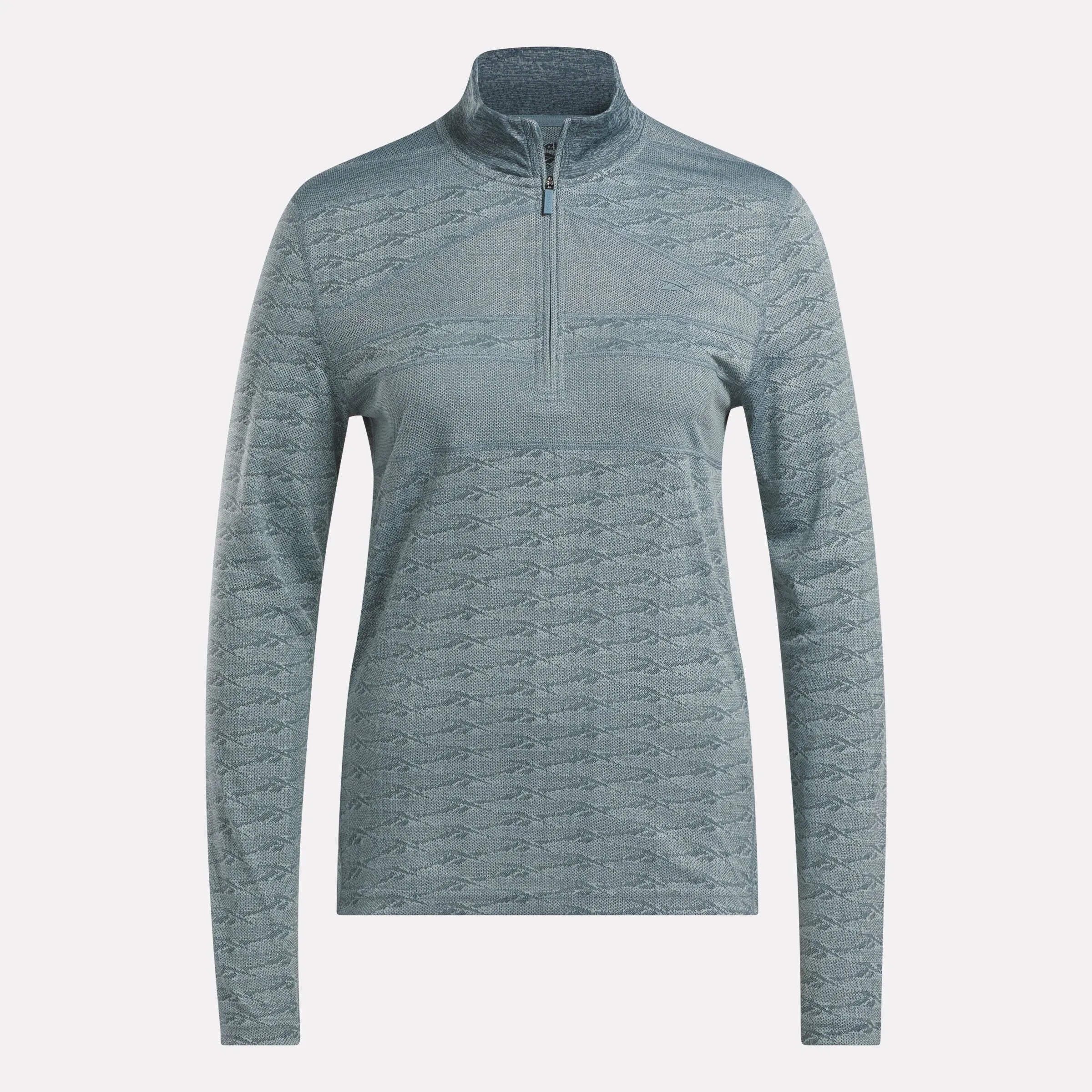 Reebok Vêtements Femme Pull Golf à Motifs Jacquard Vector Longues Manches avec Zip 1/4