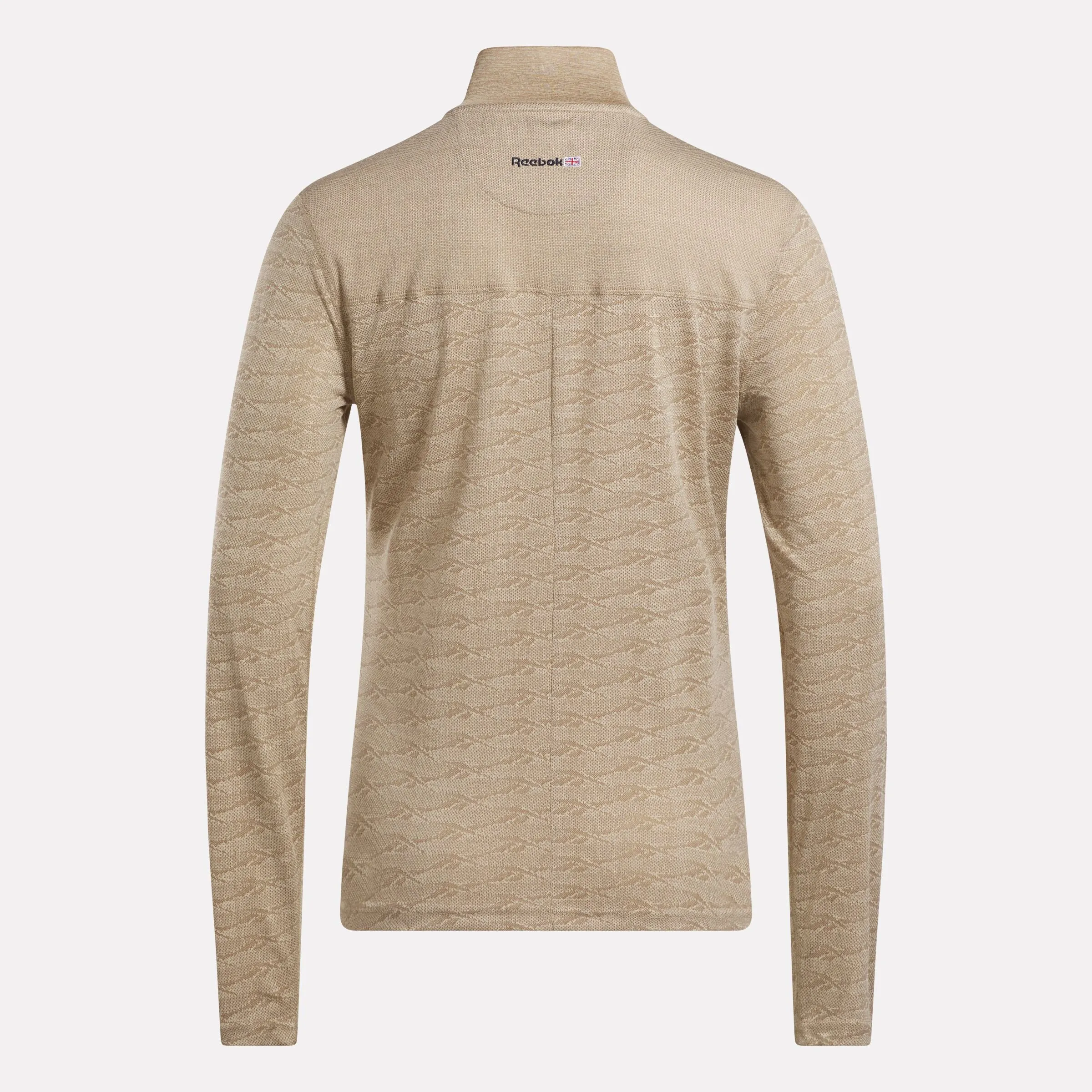 Reebok Vêtements Femme Pull Golf à Motifs Jacquard Vector Longues Manches avec Zip 1/4