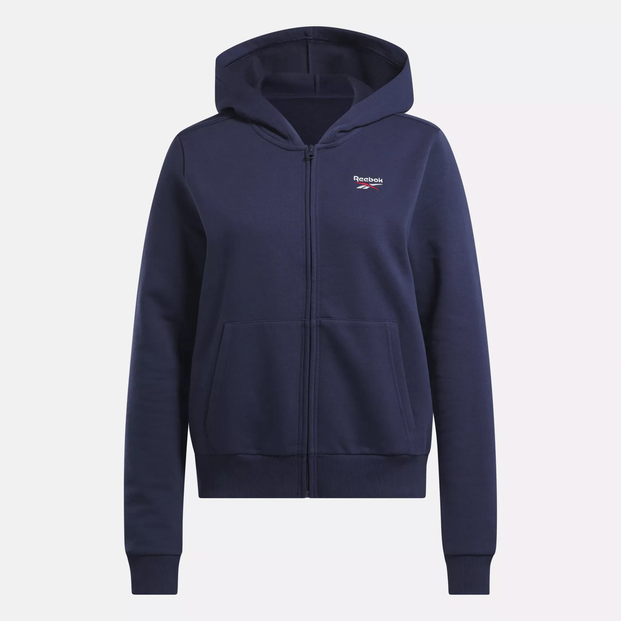 Vêtements Reebok pour Femmes Pull à Capuche Reebok Identity Petit Logo en Polaire à Fermeture Éclair Complète