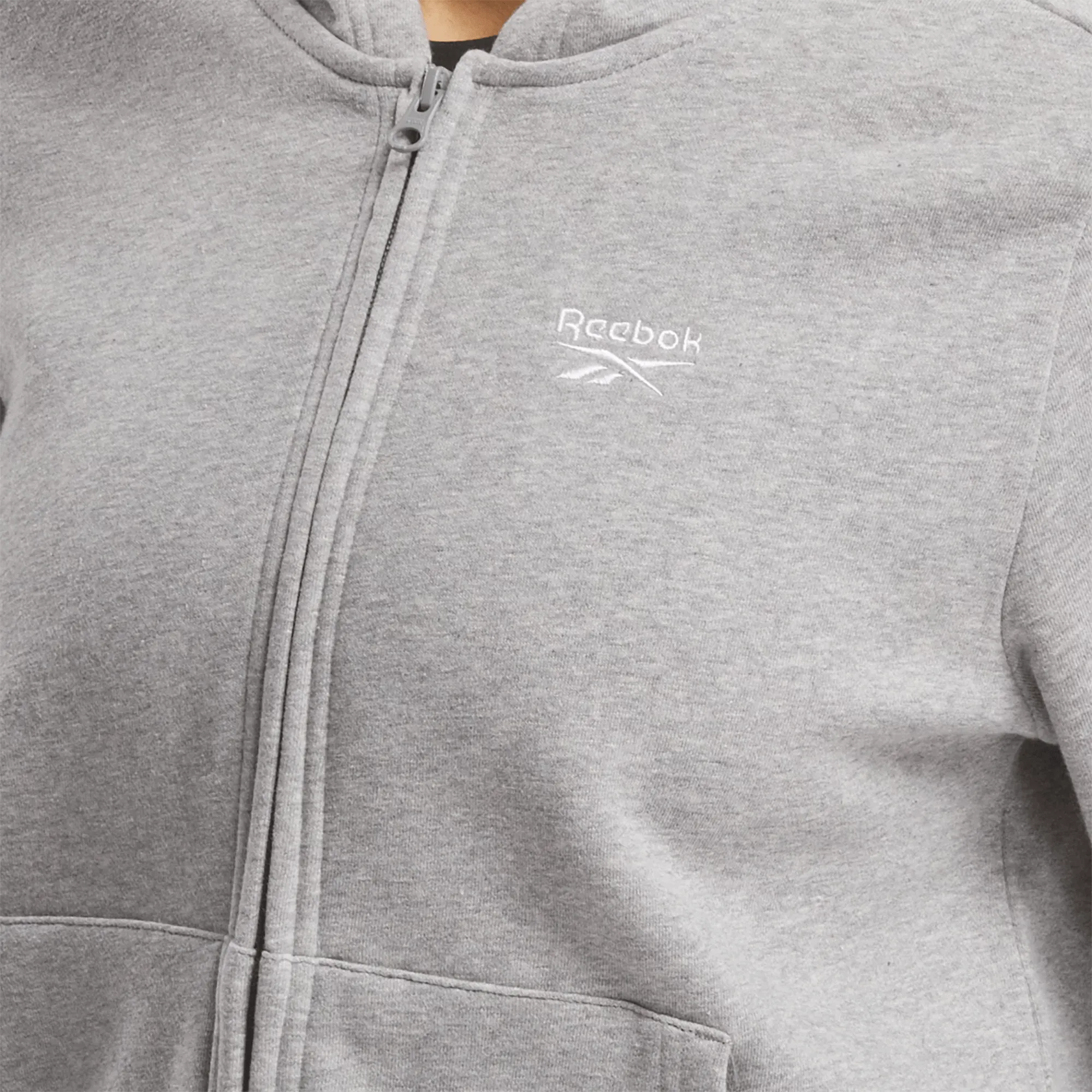 Vêtements Reebok pour Femmes Pull à Capuche Reebok Identity Petit Logo en Polaire à Fermeture Éclair Complète