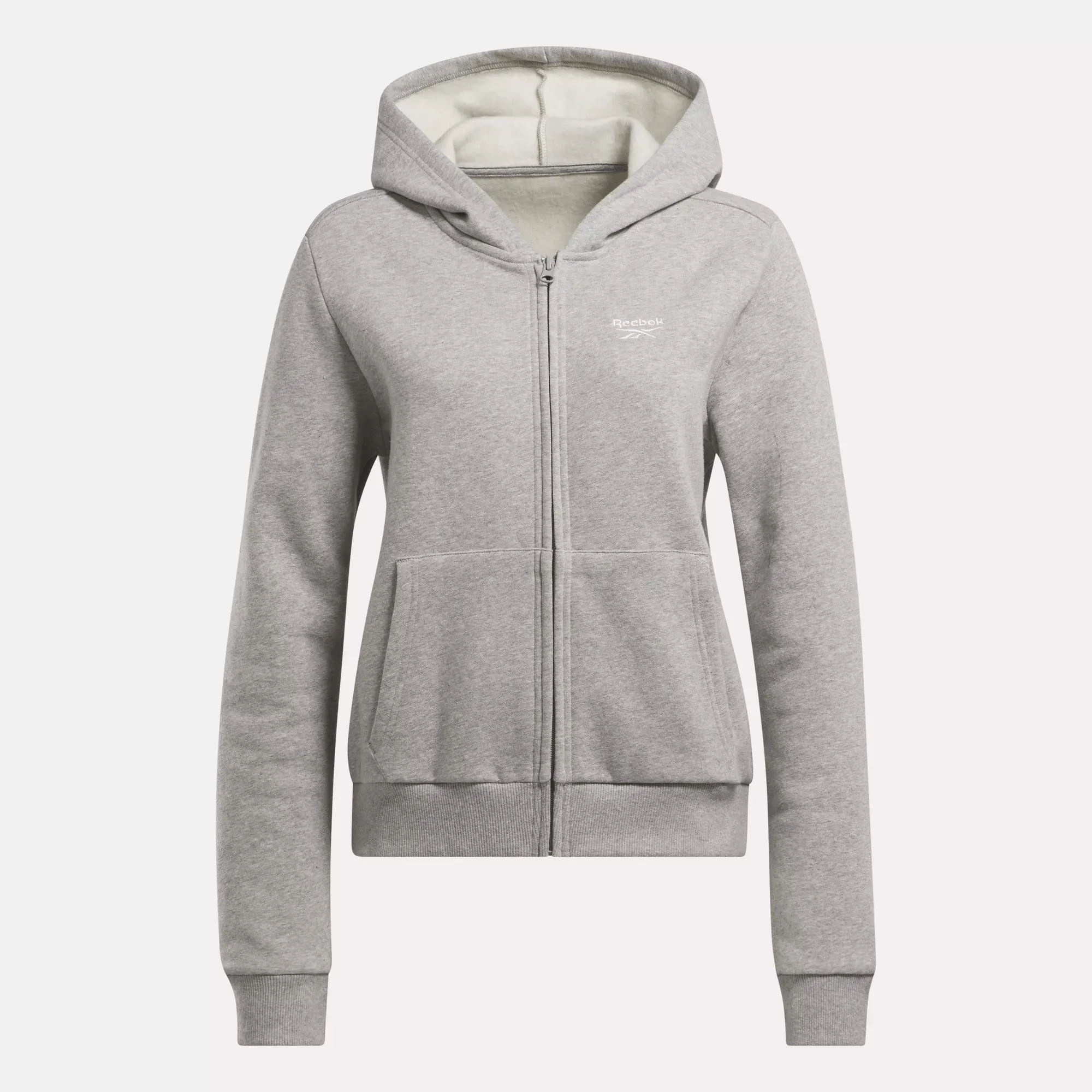 Vêtements Reebok pour Femmes Pull à Capuche Reebok Identity Petit Logo en Polaire à Fermeture Éclair Complète
