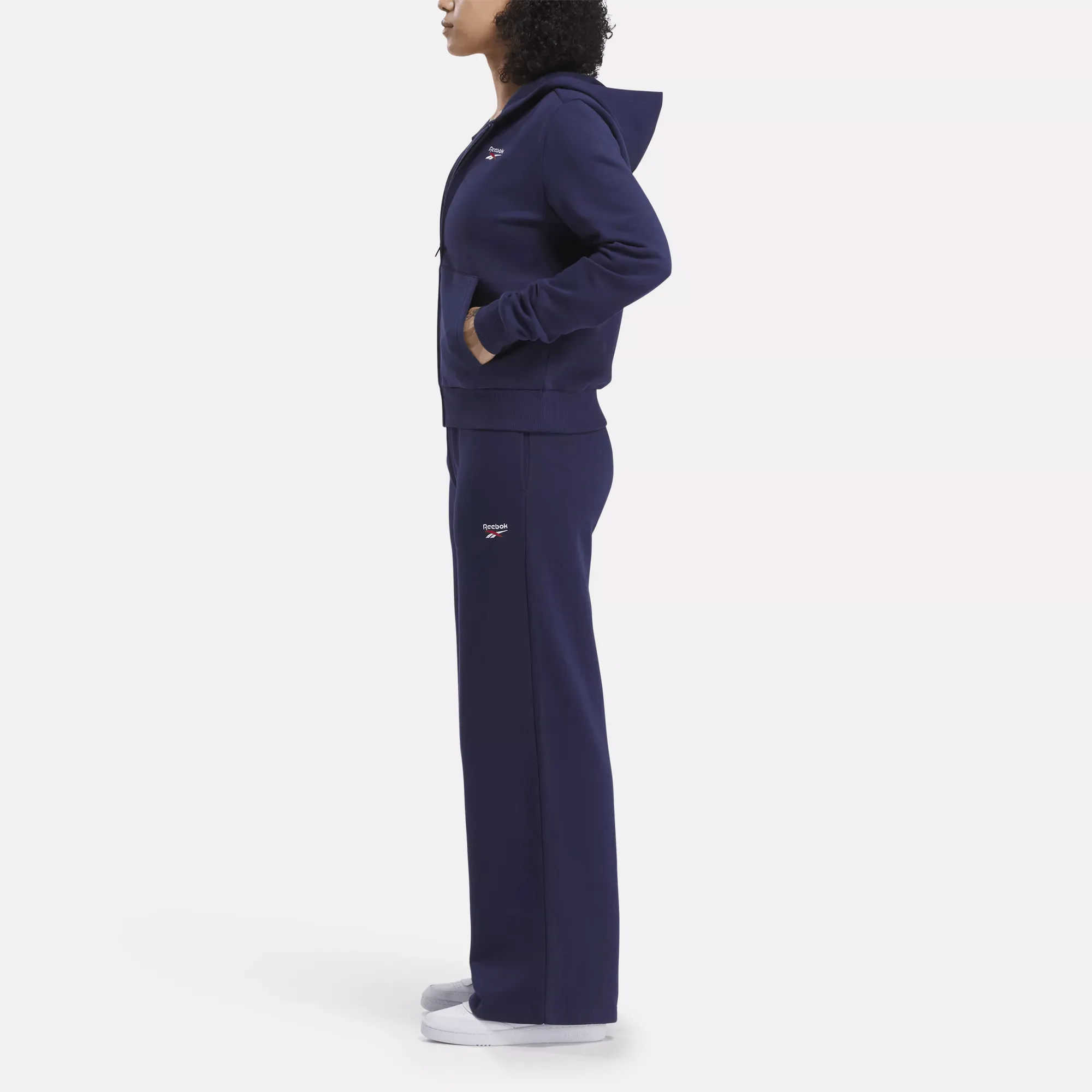 Vêtements Reebok pour Femmes Pull à Capuche Reebok Identity Petit Logo en Polaire à Fermeture Éclair Complète