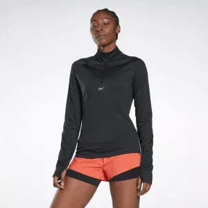 Reebok Sweat à capuche quart de zip pour femme Noir Reebok