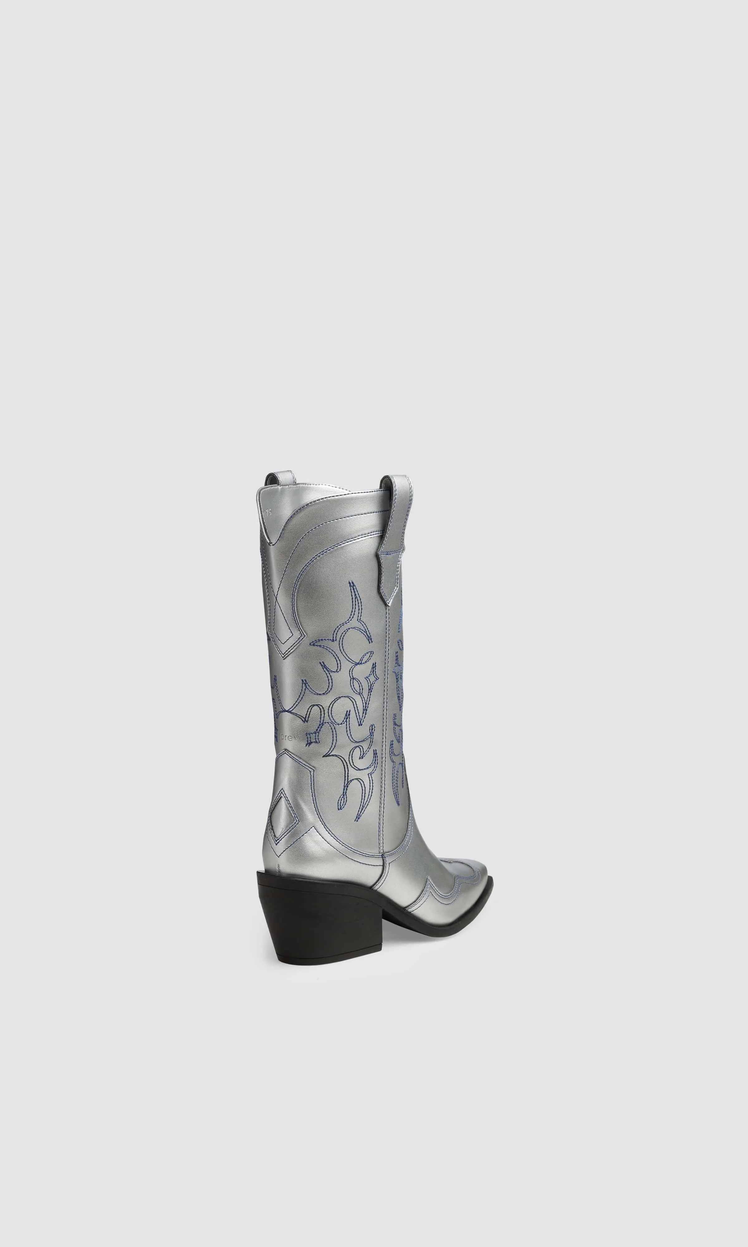 Bottes cowboy en cuir végan Regan II à motif pomme | Argenté