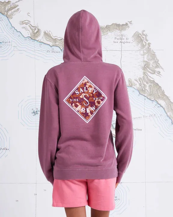 Pull à capuche rétro style petit ami - Prune délavée