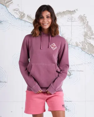 Pull à capuche rétro style petit ami - Prune délavée