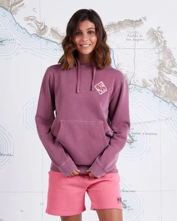 Pull à capuche rétro style petit ami - Prune délavée