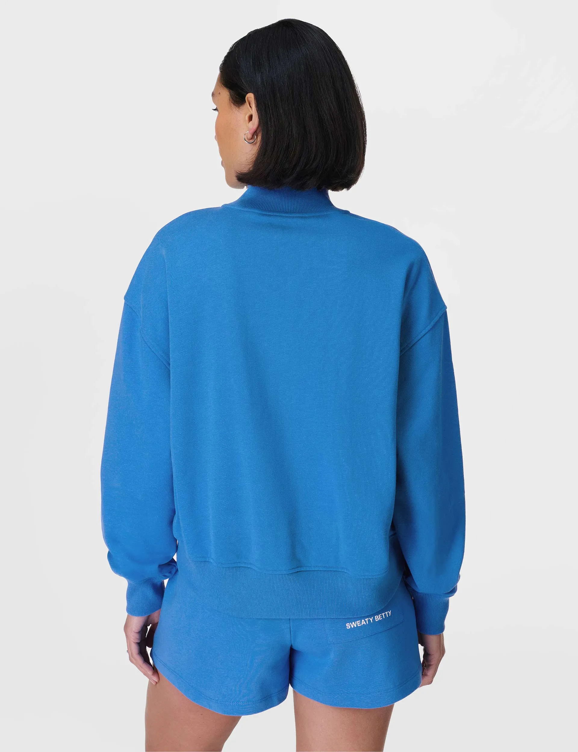 Veste Revive Crop à demi-fermeture éclair - Bleu marée