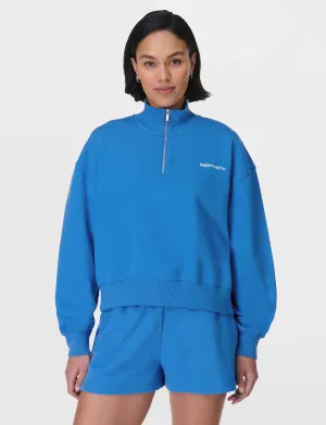 Veste Revive Crop à demi-fermeture éclair - Bleu marée