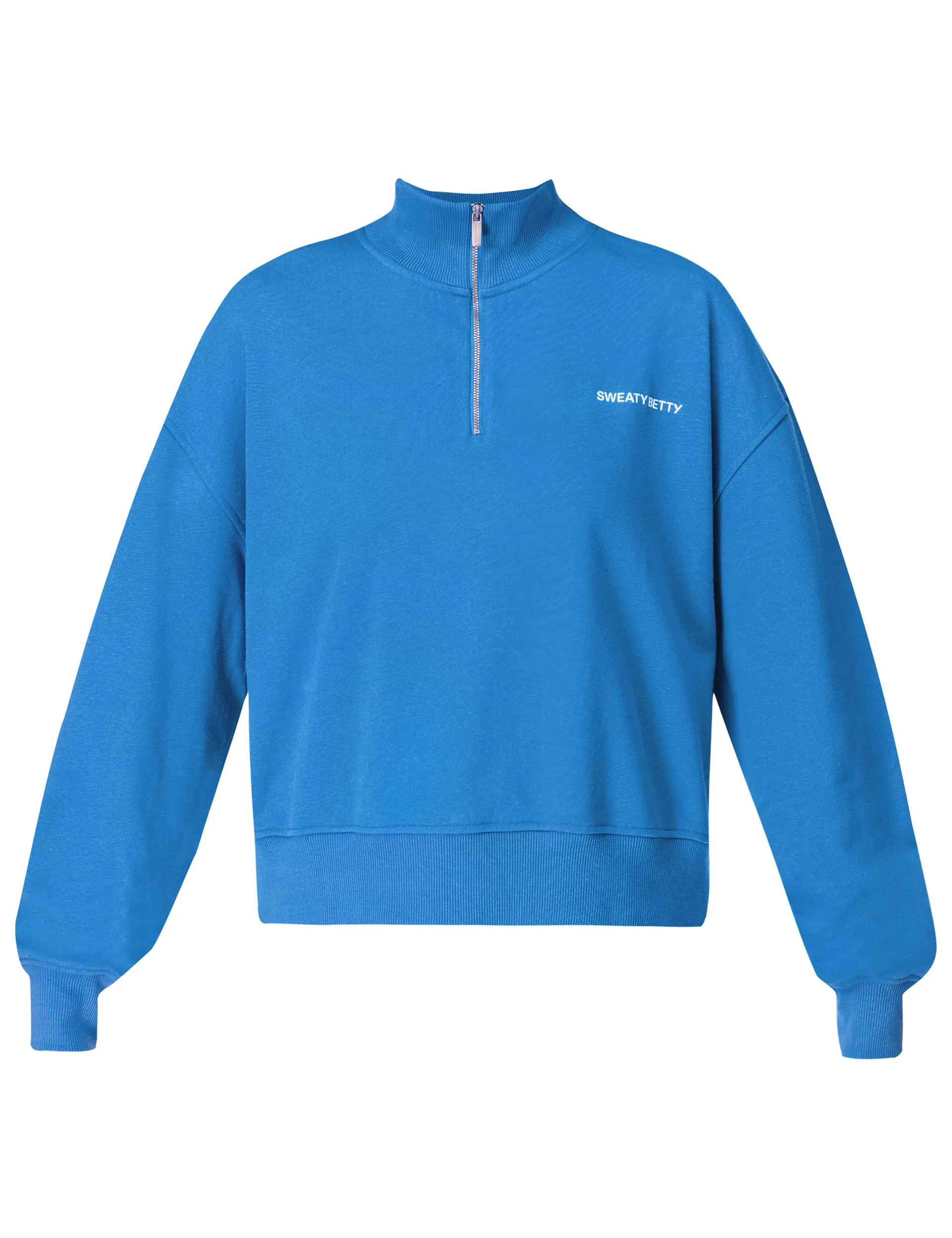 Veste Revive Crop à demi-fermeture éclair - Bleu marée